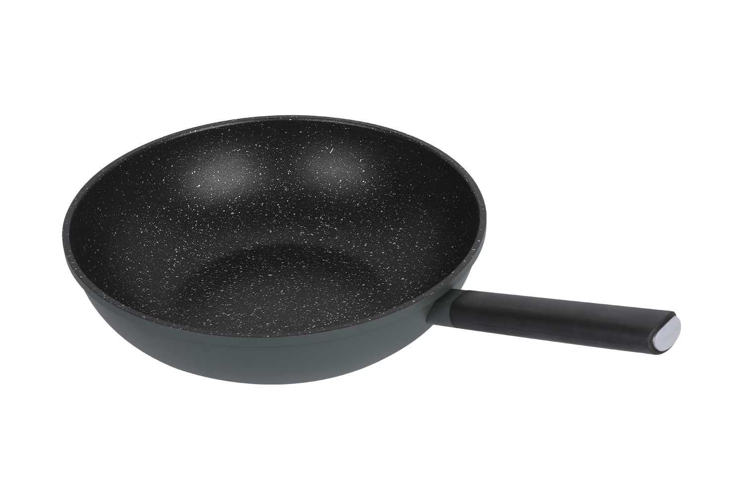 CF-CLB3263D Imiterad pressgjutningswok-Med glaslock, imiterad pressgjuten medicinsk sten 32 non-stick wok