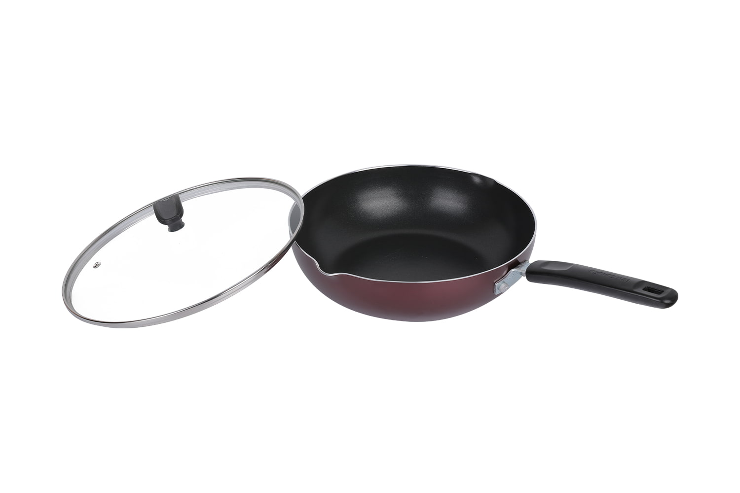 CLB2821D Wok-Med glaslock 28 wok, Flaming Wok, non-stick wok